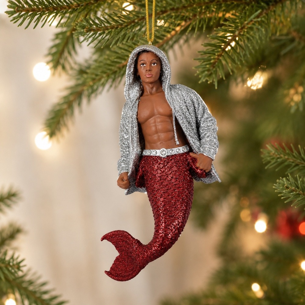 December Diamonds 2010 Merman Hoodie Retired Christmas Ornament Glitter 55-90744